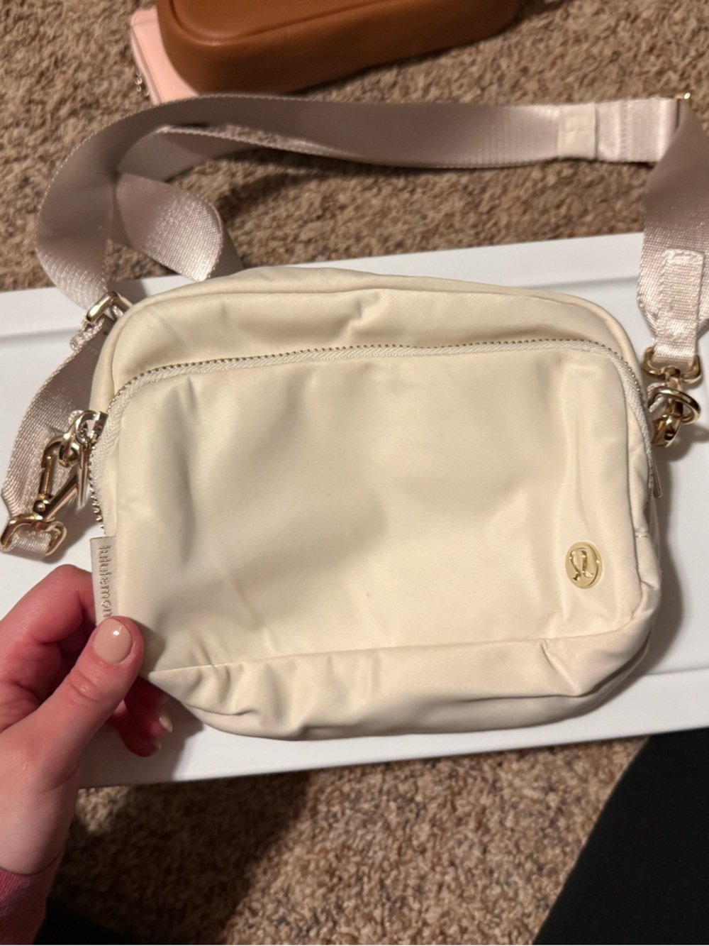 lululemon athletica Cream Crossbody Pouch with Wide Strap